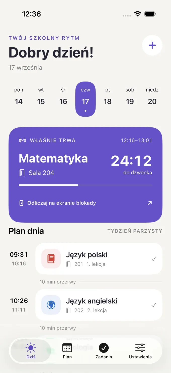 Plan lekcji, który sam Ci przypomina – Lekto